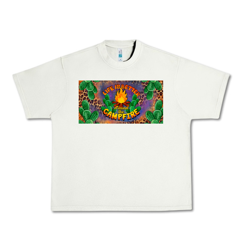 Life Is Better Around The Campfire License Plate Urban Heavy Tee by BarkalooDesign | Teevron