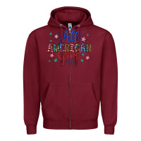 Burgundy all american girl Zipper Hoodie - Artiststas