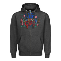 Charcoal Heather all american girl Zipper Hoodie - Artiststas
