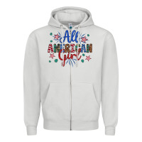 Dove Grey all american girl Zipper Hoodie - Artiststas