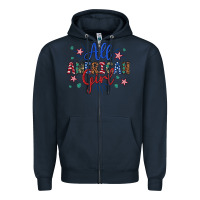 Navy all american girl Zipper Hoodie - Artiststas