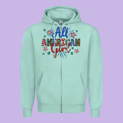 All American Girl Zipper Hoodie Designed By Artiststas