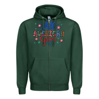 Sports Green all american girl Zipper Hoodie - Artiststas
