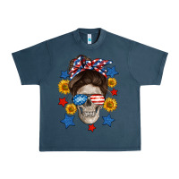 Midnight Navy American mom skull Urban Heavy Tee - Neo Western