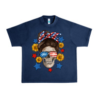 Navy American mom skull Urban Heavy Tee - Neo Western