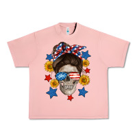 Salmon American mom skull Urban Heavy Tee - Neo Western