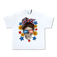 White American mom skull Urban Heavy Tee - Neo Western