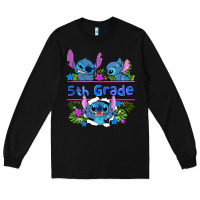 Black preview flower stitch 5th grade Long Sleeve Tee - AdoDesignShop