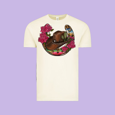 Western Serape Horseshoe Vintage Tee Designed By Ranaportraitstore