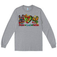 Heather Grey peace love fiesta ado Long Sleeve Tee - AdoDesignShop
