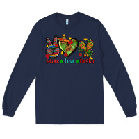 Navy peace love fiesta ado Long Sleeve Tee - AdoDesignShop