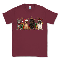 Burgundy christmas chihuahua pitbull pug dachshund Classic Tee - JahusDesignShop