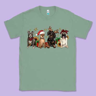 Christmas Chihuahua Pitbull Pug Dachshund Classic Tee Designed By Jahusdesignshop