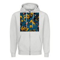 Dove Grey construction vehicles seamless pattern Zipper Hoodie - BundleAndBundleShop
