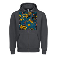 Smoke construction vehicles seamless pattern Zipper Hoodie - BundleAndBundleShop