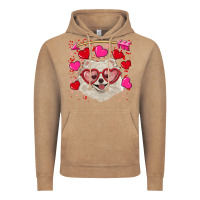 Vintage Coffee valentine's day white pomeranian Vintage Hoodie - RanaPortraitStore