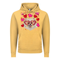 Vintage Mustard valentine's day white pomeranian Vintage Hoodie - RanaPortraitStore