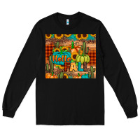 Black hello fall pumpkin Long Sleeve Tee - JahusDesignShop