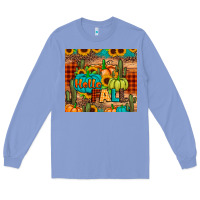Colony Blue hello fall pumpkin Long Sleeve Tee - JahusDesignShop