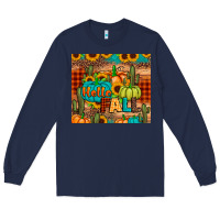 Navy hello fall pumpkin Long Sleeve Tee - JahusDesignShop