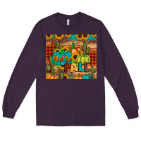 Plum hello fall pumpkin Long Sleeve Tee - JahusDesignShop