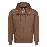 Chestnut teacher love inspıre care wıth  and pen Zipper Hoodie - Artiststas