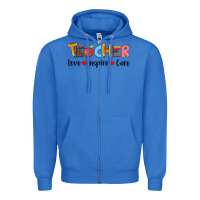 True Royal teacher love inspıre care wıth  and pen Zipper Hoodie - Artiststas