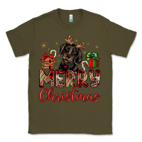 Army Green merry christmas dachshund Classic Tee - JahusDesignShop