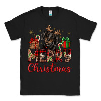 Black merry christmas dachshund Classic Tee - JahusDesignShop