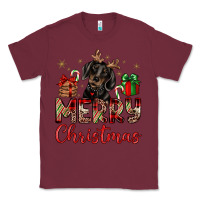 Burgundy merry christmas dachshund Classic Tee - JahusDesignShop