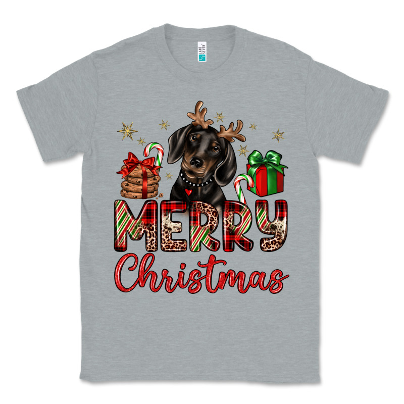 Merry Christmas Dachshund Classic Tee by JahusDesignShop | Teevron