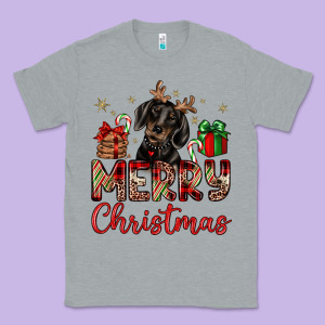 Merry Christmas Dachshund Classic Tee Designed By Jahusdesignshop