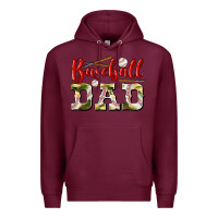 Burgundy baseball dad Premium Hoodie - BundleAndBundleShop