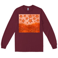 Burgundy orange glitter star Long Sleeve Tee - JahusDesignShop