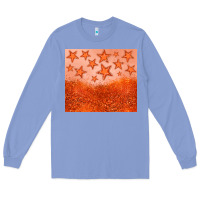 Colony Blue orange glitter star Long Sleeve Tee - JahusDesignShop