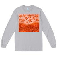 Moon Dust orange glitter star Long Sleeve Tee - JahusDesignShop