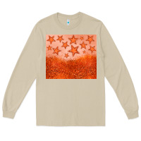 Mushroom orange glitter star Long Sleeve Tee - JahusDesignShop