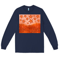 Navy orange glitter star Long Sleeve Tee - JahusDesignShop