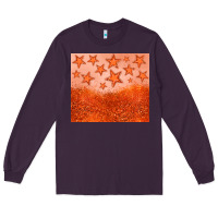Plum orange glitter star Long Sleeve Tee - JahusDesignShop