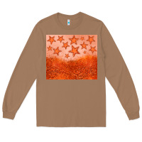 Toasted Coconut orange glitter star Long Sleeve Tee - JahusDesignShop