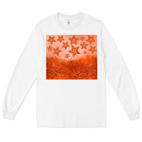 White orange glitter star Long Sleeve Tee - JahusDesignShop