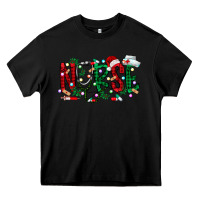 Black nurse christmas Heavy Core Tee - RacoonDesign