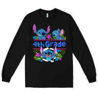 Black preview flower stitch 4 th grade Long Sleeve Tee - AdoDesignShop