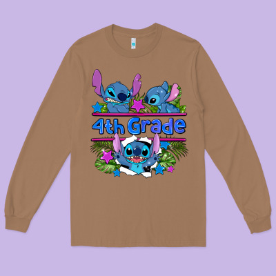 Preview Flower Stitch 4 Th Grade Long Sleeve Tee Designed By Adodesignshop