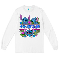 White preview flower stitch 4 th grade Long Sleeve Tee - AdoDesignShop
