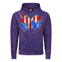 Cloud Purple 4th of july hearts Vintage Hoodie - texasbilliewilder