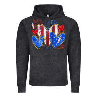Vintage Black 4th of july hearts Vintage Hoodie - texasbilliewilder