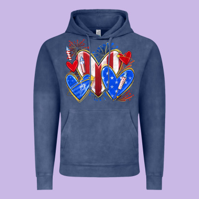 Vintage Hoodie 4th of july hearts