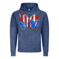 Vintage Denim 4th of july hearts Vintage Hoodie - texasbilliewilder