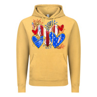 Vintage Mustard 4th of july hearts Vintage Hoodie - texasbilliewilder